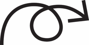 Geschwungener Pfeil in schwarz